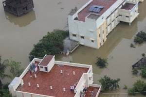 Aerial view of flood hit areas of Chennai and its suburbs taken by Indian Air Force helicopters